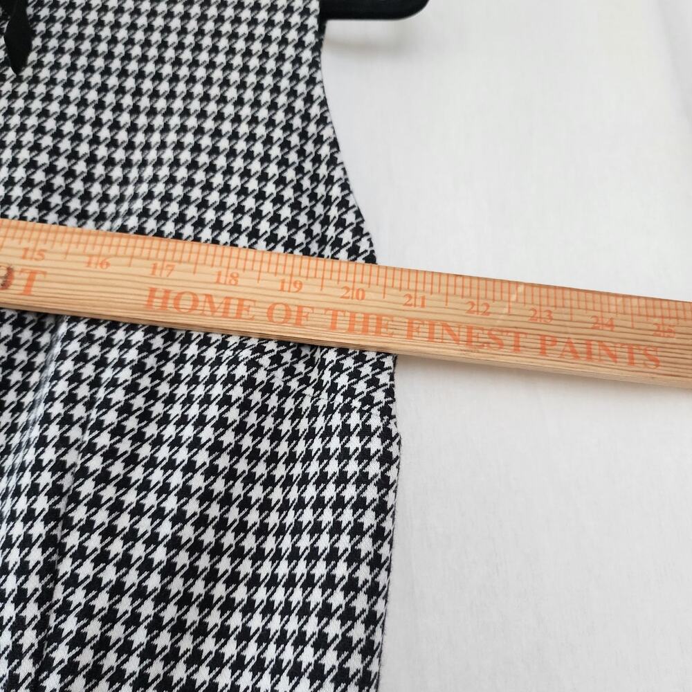 Talbots Women's 10 Houndstooth Ponte Midi Dress Black White Bow Festive Preppy - Picture 6 of 11